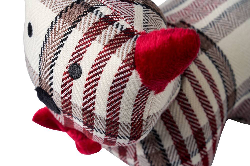 Novità Home Gattino ferma porta in tessuto tartan bianco e rosso Offerta