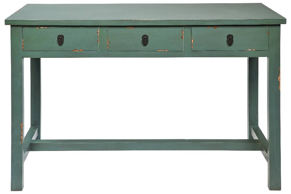 Novità Home Fuji - scrivania 3 cassetti in legno salvia Economico