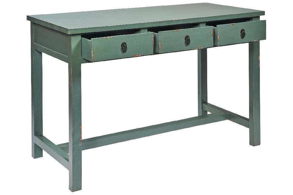 Novità Home Fuji - scrivania 3 cassetti in legno salvia Economico