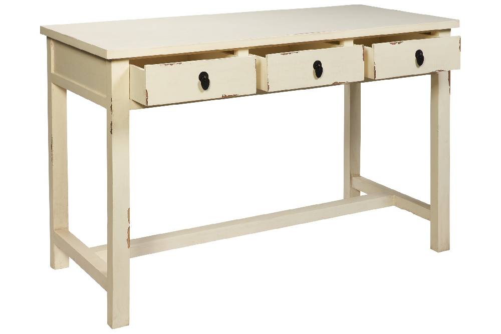 Novità Home Fuji - scrivania 3 cassetti in legno bianco Online