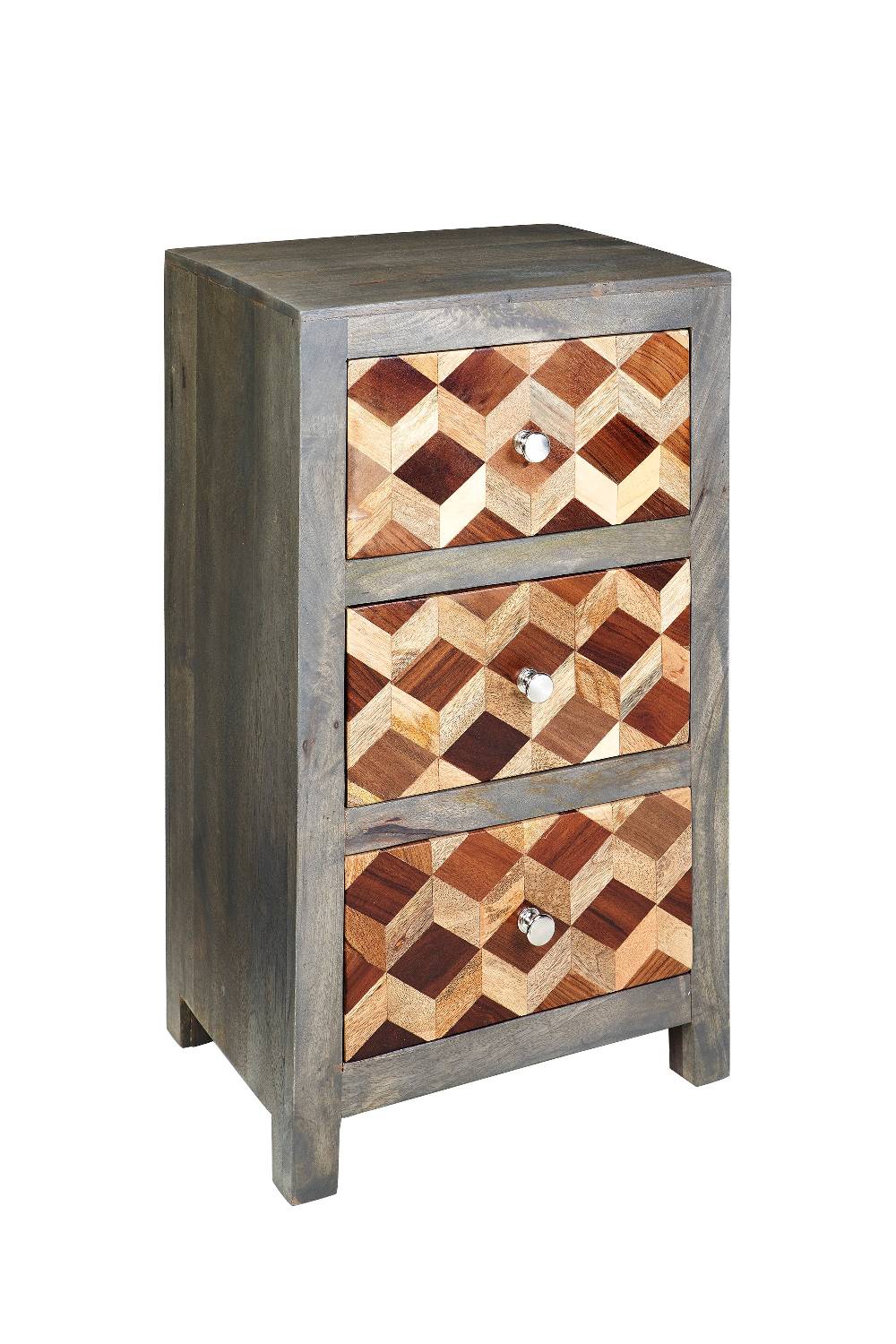Novità Home Dimension - comodino 3 cassetti in legno Saldi