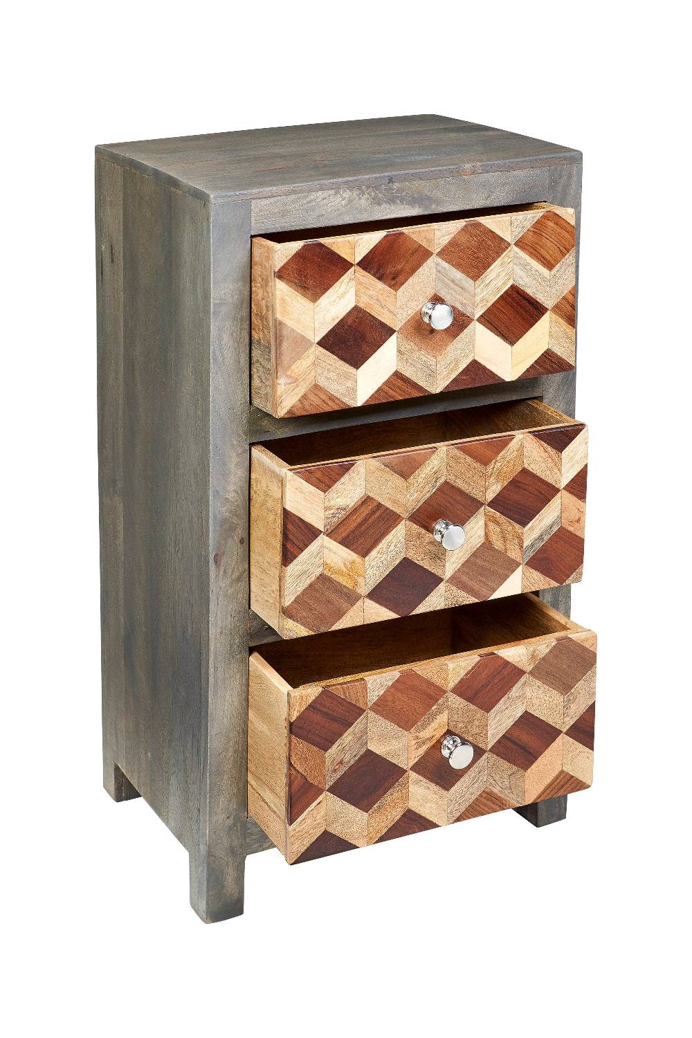 Novità Home Dimension - comodino 3 cassetti in legno Saldi