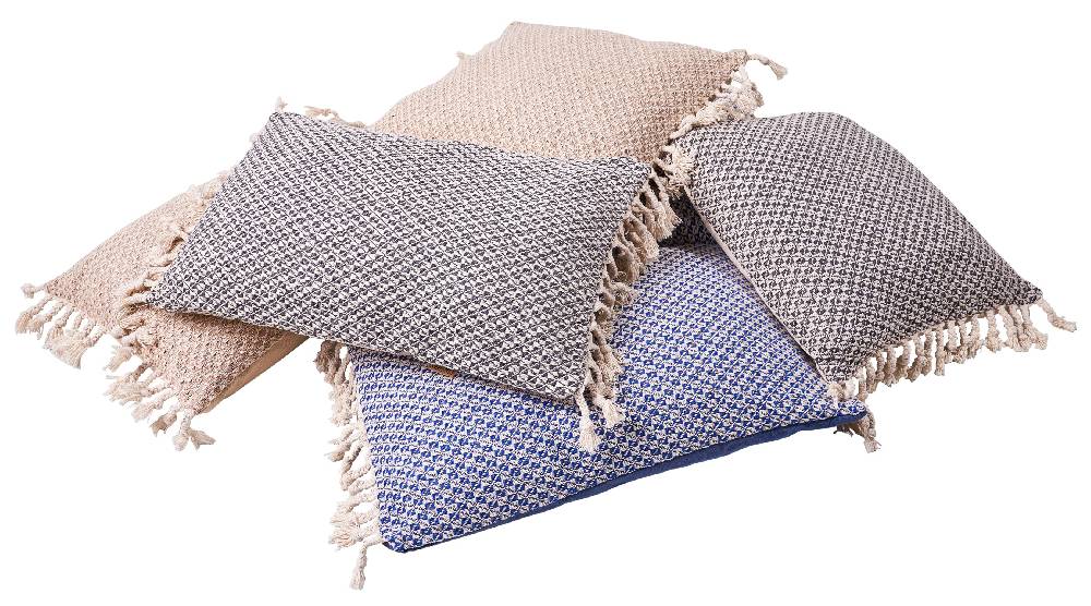 Novità Home Cuscino jaquard 50x50 con frange Vendita Economica