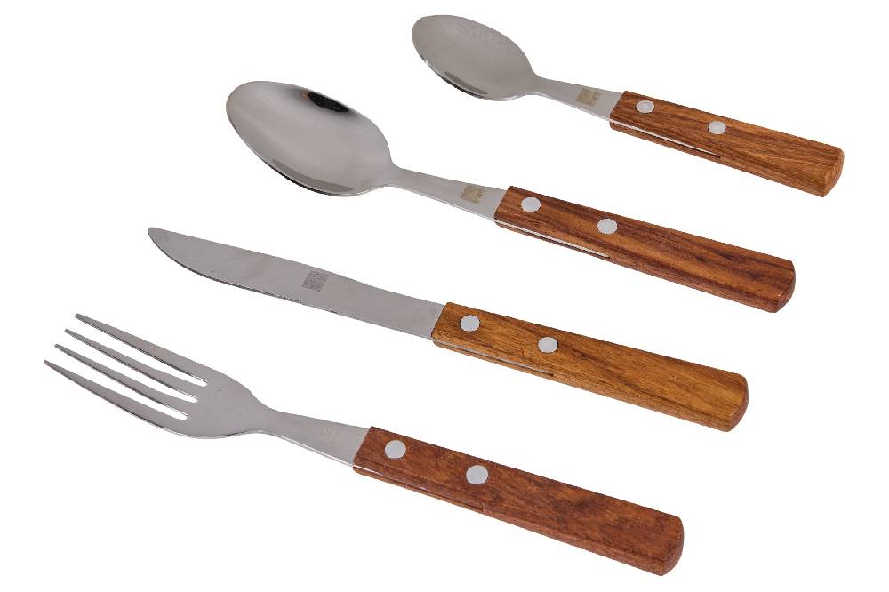 Novità Home Saint Louis - Posate Set 1/16 Manico Legno Economico