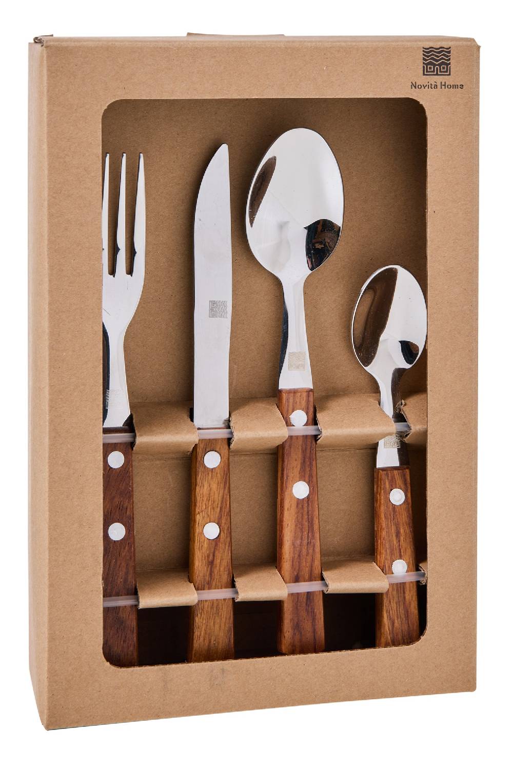 Novità Home Saint Louis - Posate Set 1/16 Manico Legno Economico