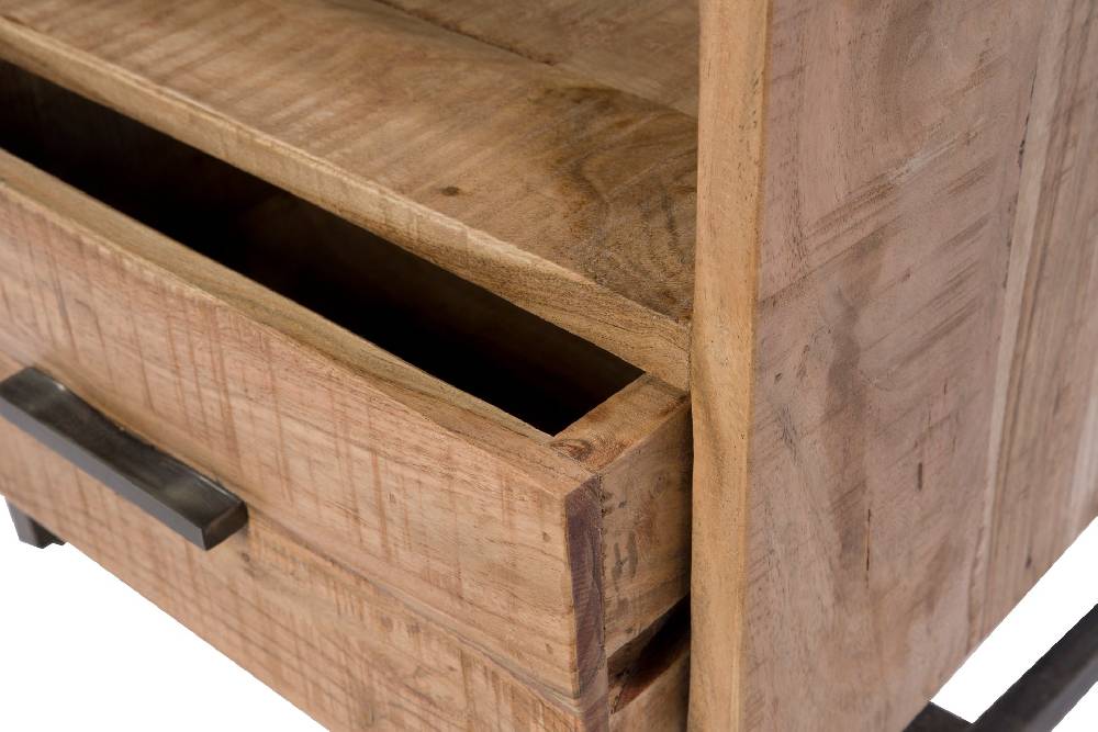 Novità Home Comodino 1 cassetto in legno e metallo Offerte