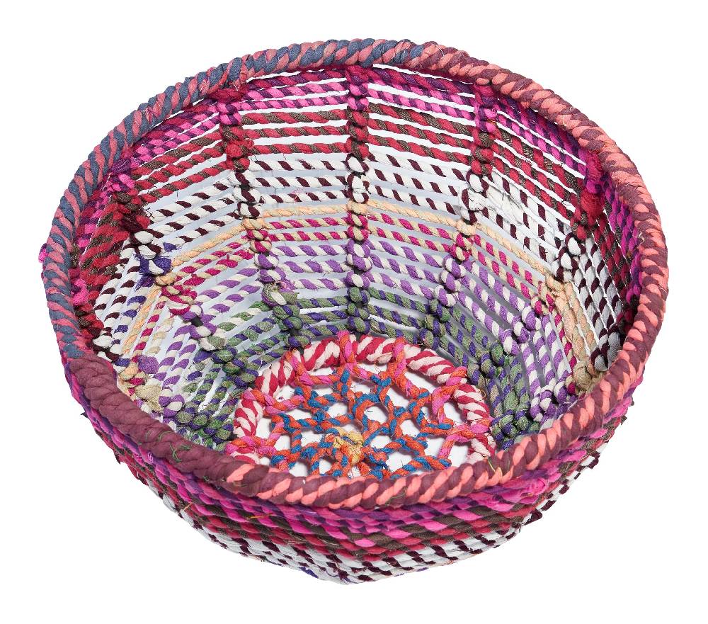 Novità Home Cesta rotonda in cotone di recupero - set 1/2 Offerta