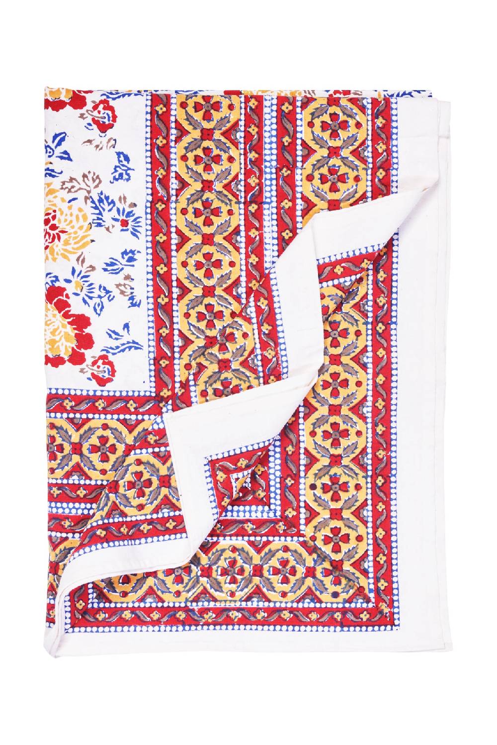 Novità Home Capoliveri - mezzero doppio decor rosso, blue in cotone Vendita Calda