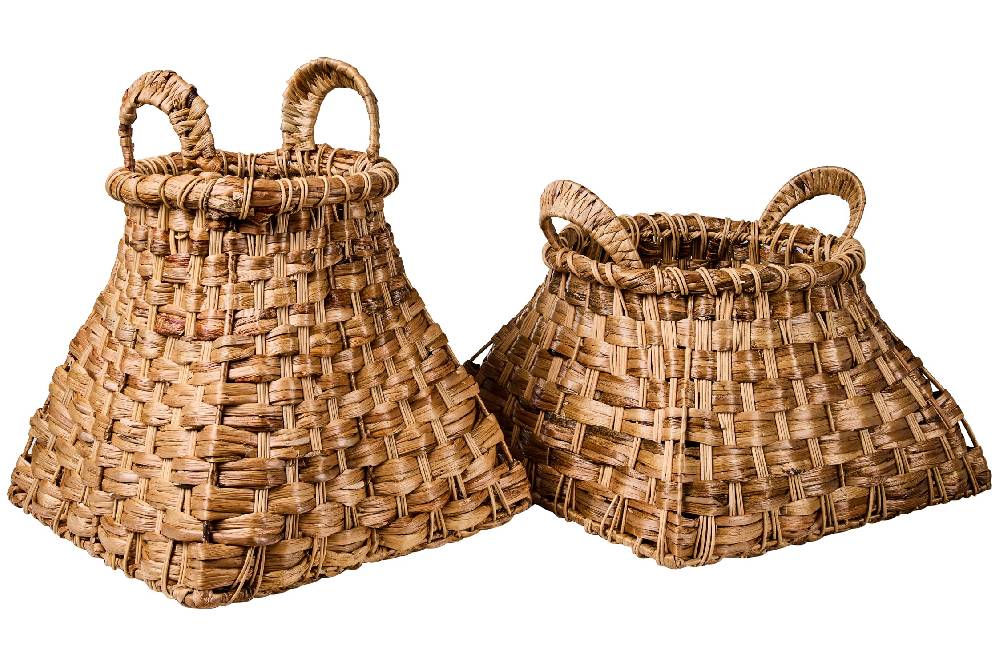 Novità Home Weaves - Ceste Base Quadrata Set 1/2 Intreccio Stile Castagno Offerta Pasqua