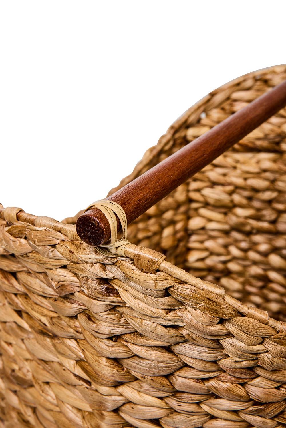 Novità Home Weaves - Cesta Laundry Con Manico In Legno Intreccio A Treccia Affare Del Giorno