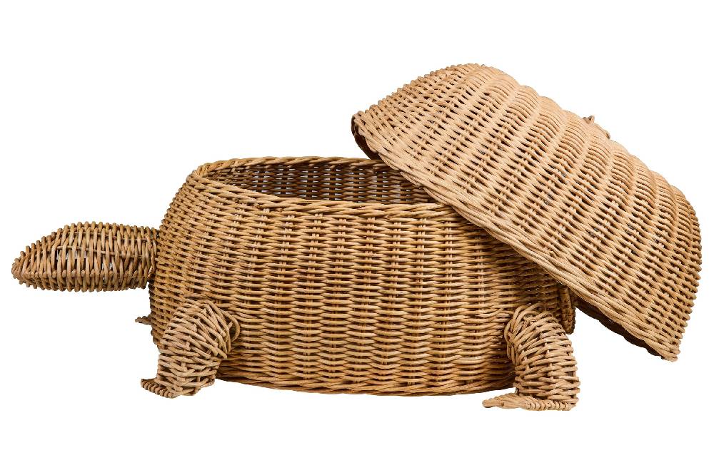 Novità Home Tressage - Tartaruga Contenitore Midollino Naturale Saldi Di Fabbrica