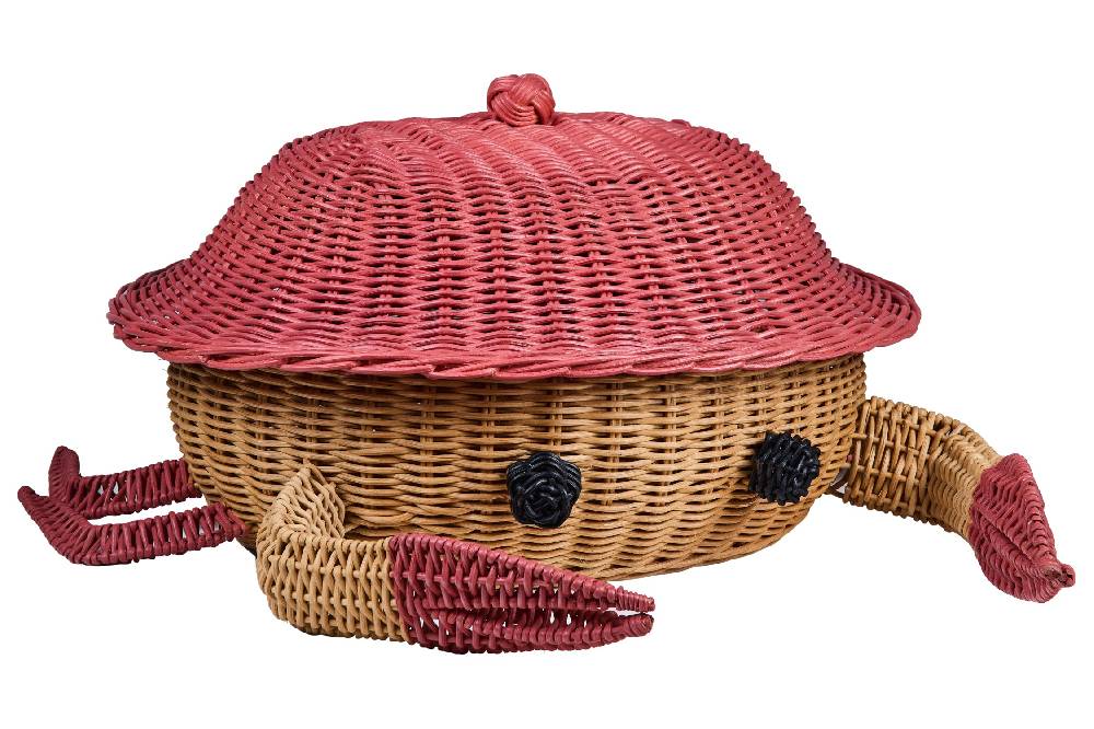 Novità Home Tressage - Granchio Contenitore In Midollino Naturale Arancio Super Saving Price