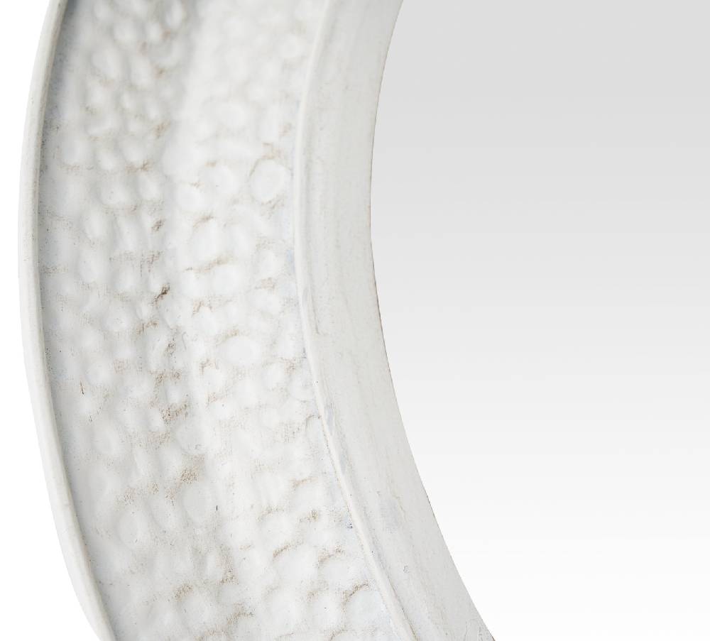 Novità Home Balera - specchio rotondo bianco martellato Vendite Flash