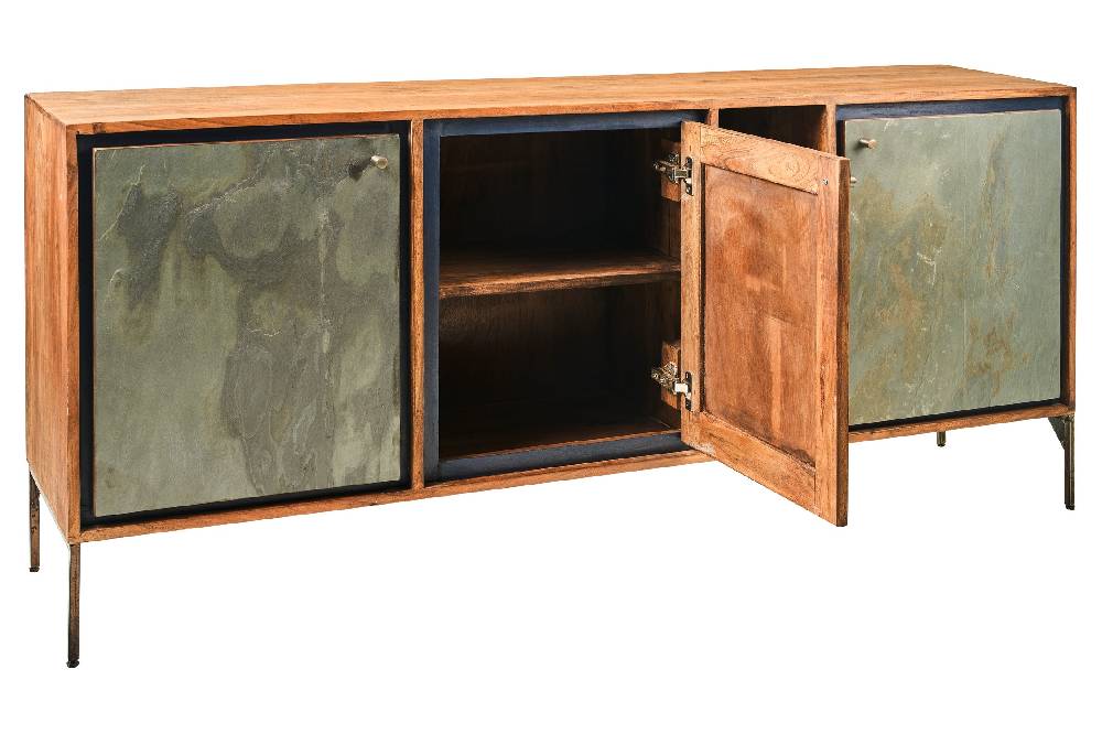 Novità Home Ardesia - credenza 3 sportelli 3 ripiani In Linea