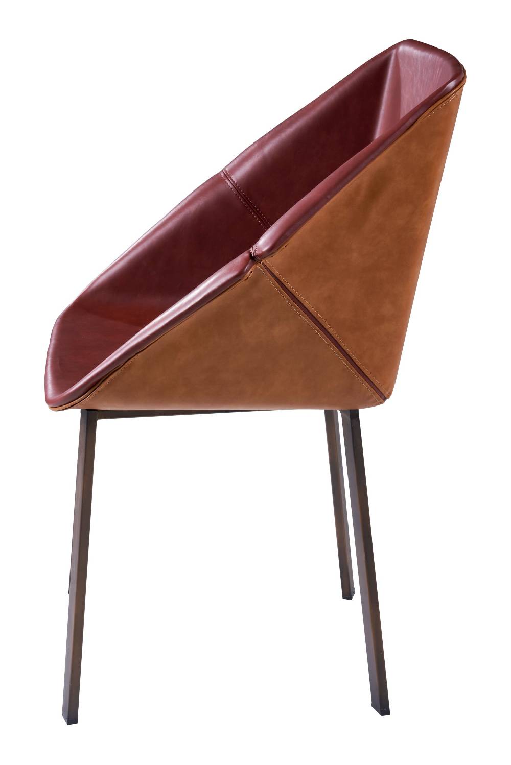 Novità Home Adonis sedia - imbottita interno marrone esterno beige Spedizione Gratuita