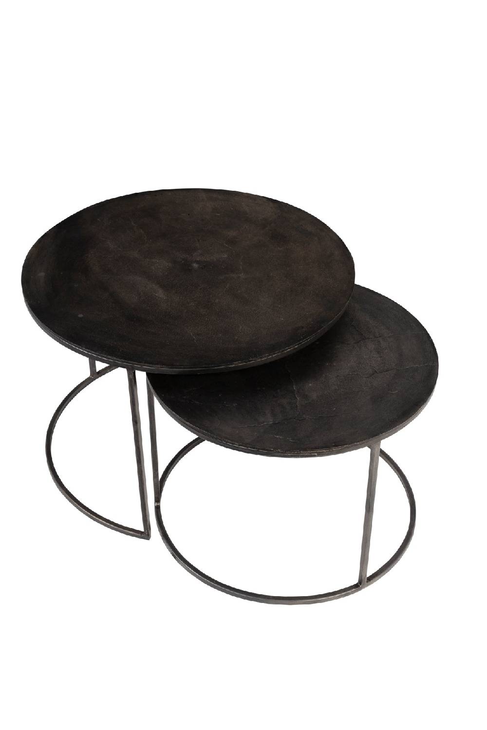 Novità Home Tavolino basso rotondo in metallo - set 1/2 Fino Al -60%