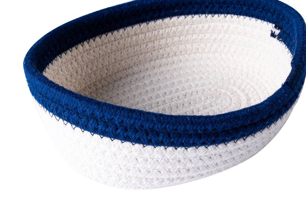 Novità Home Sapore Di Mare - Cestino Pane Ovale Bianco Bordo Blue Fino Al -60%