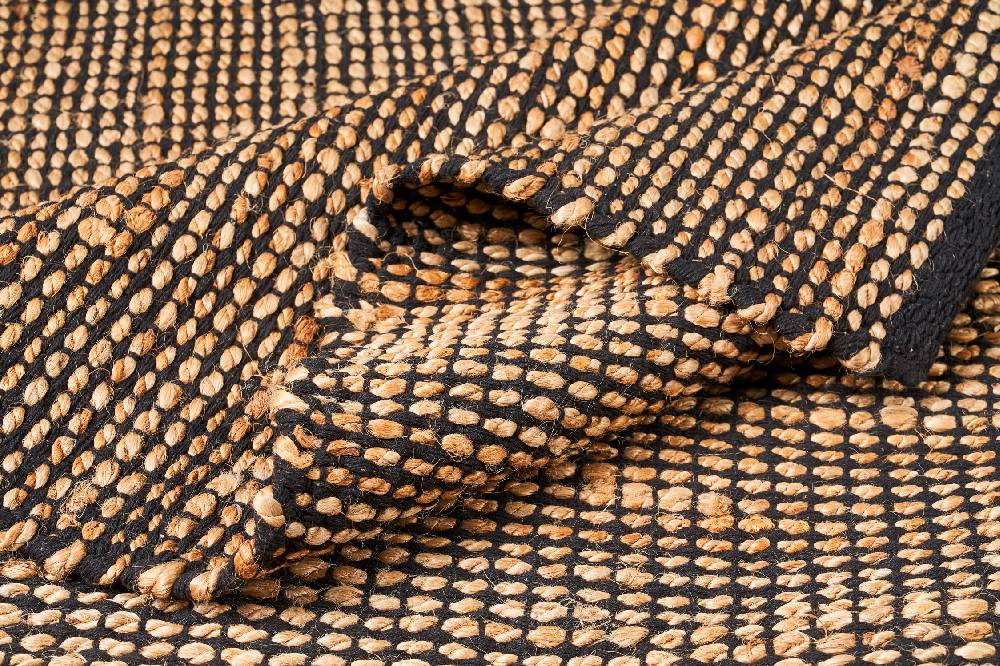 Novità Home Tappeto - Intreccio Cotone Nero E Juta Hotsell