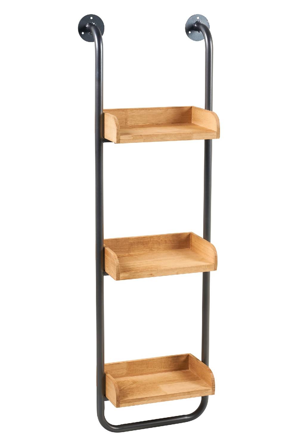 Novità Home Utility - 3 Mensole In Legno Con Supporto In Ferro Saldi Di Fabbrica