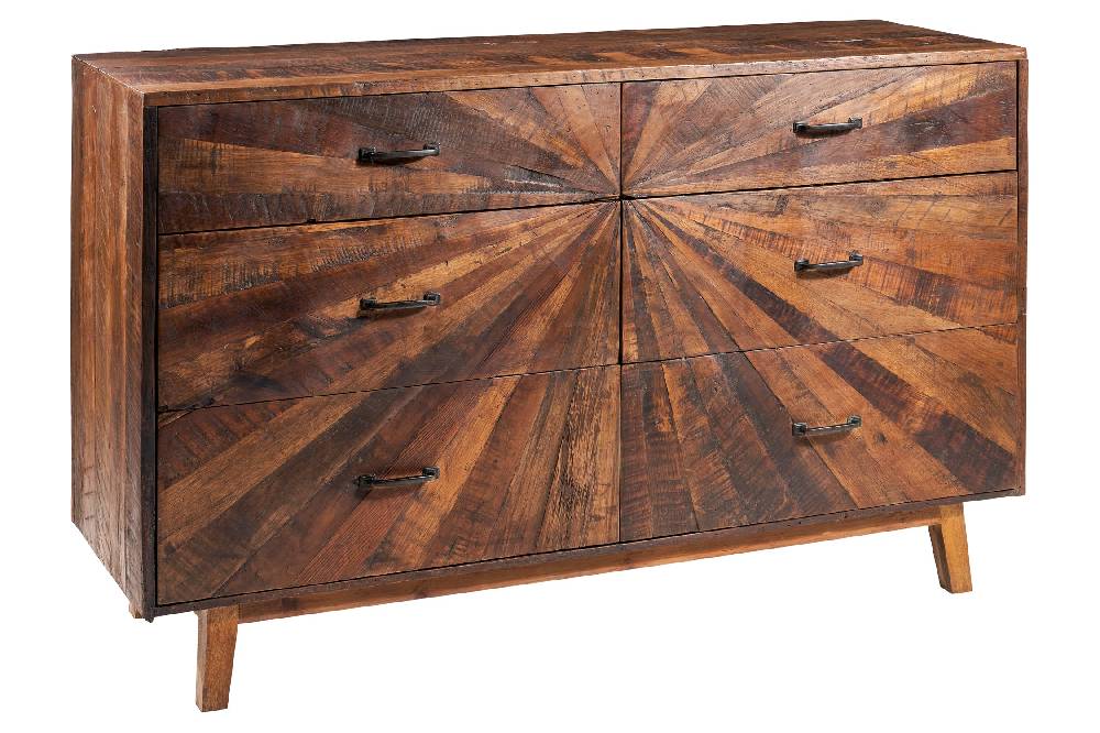 Novità Home Sunshine - Comò con 6 Cassetti in Legno Riciclato Soddisfazione Garantita