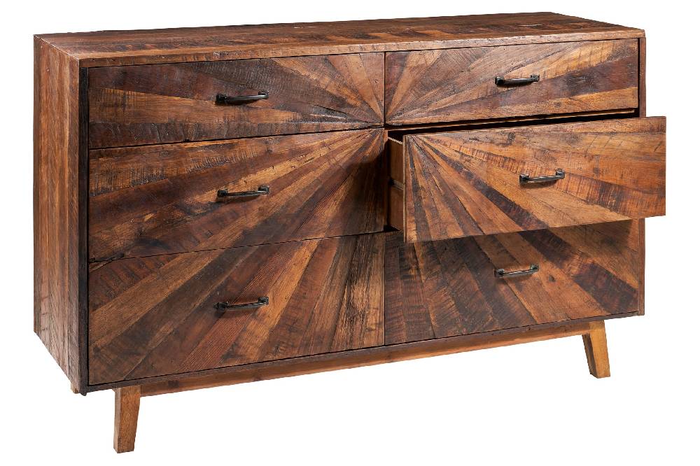 Novità Home Sunshine - Comò con 6 Cassetti in Legno Riciclato Soddisfazione Garantita
