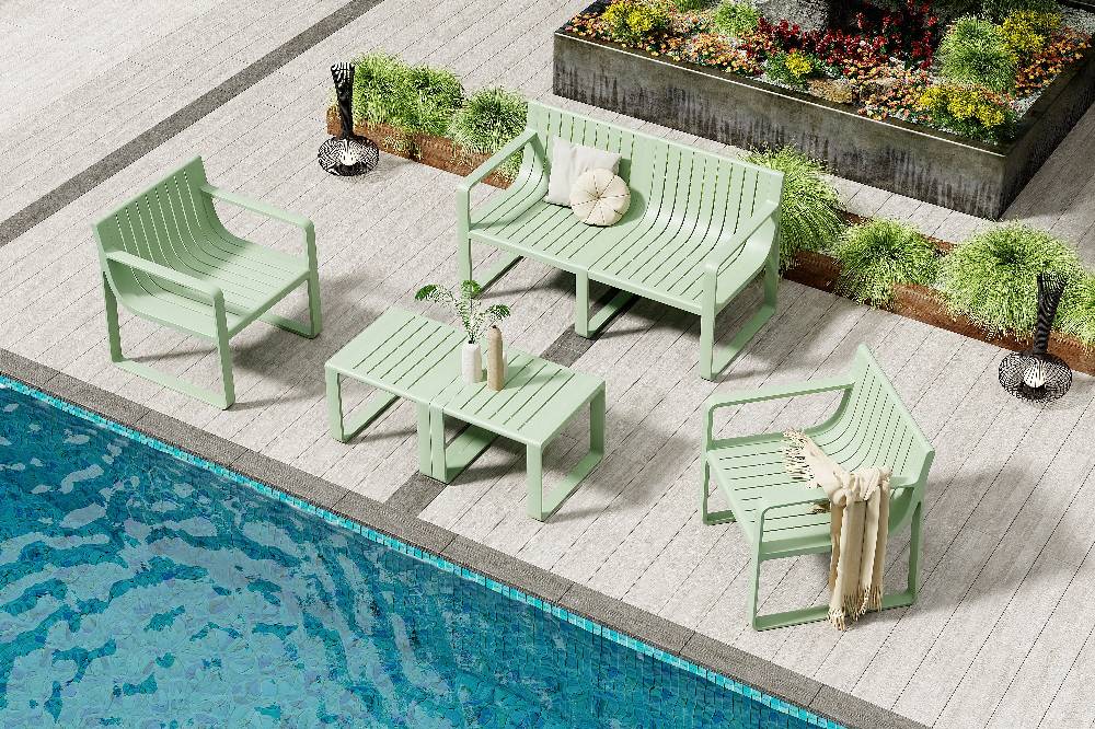 Novità Home Ajobi - Set 1/5 da esterno In Pp Verde Salvia Saldi Di Fabbrica
