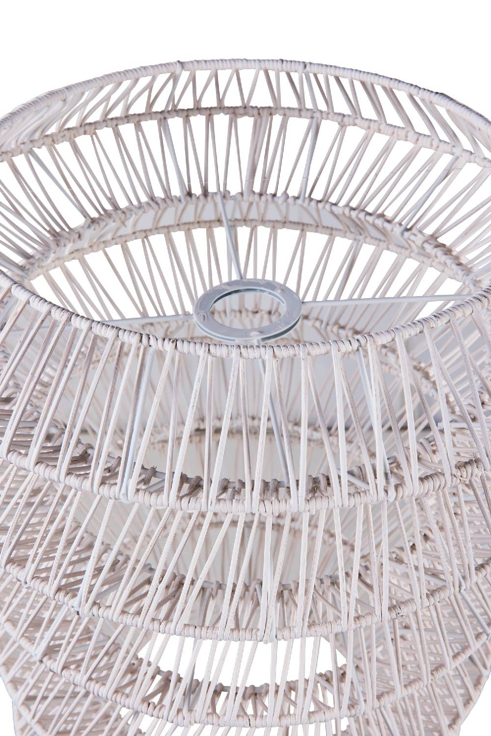 Novità Home Lumiere - Cappello Lampadario Design Midollino Bianco Offerte esclusive
