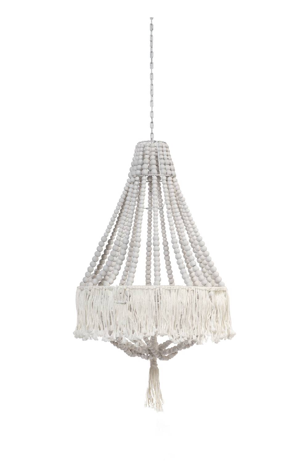 Novità Home Bubbles - Lampadario Sfere Legno Con Frange Bianco Ultimi due giorni