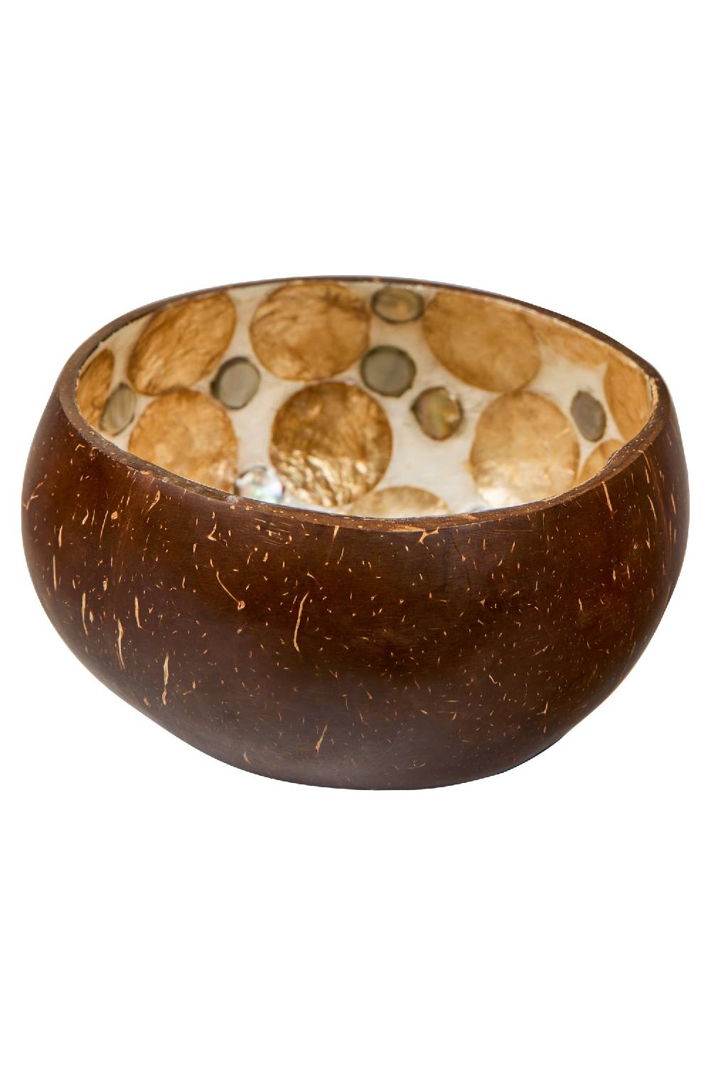Novità Home Nacre - Ciotolina In Cocco Interno Madreperla Pois Oro E Argento Super sconto