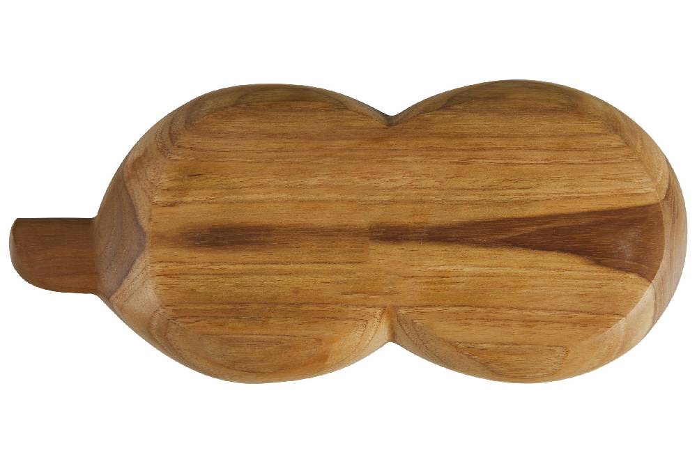 Novità Home Bartender - Ciotola Legno Doppia Forma Legume Con Abalone In vendita