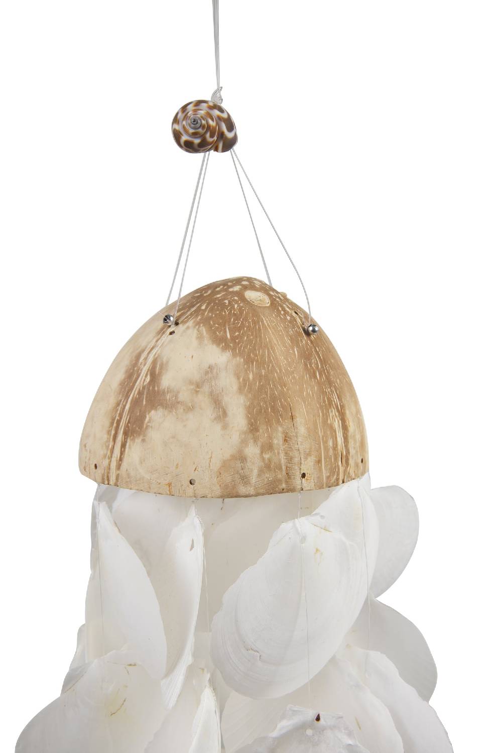 Novità Home Wind Sounds - Cocco Shabby Con Fili Conchiglie Bainche Duty-free