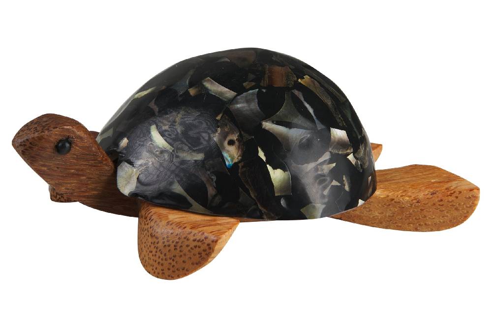 Novità Home Turtle - Porta Tea Light Carapace In Madreperla E Resina Nera 50% di sconto per tempo limitato