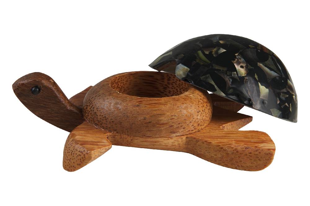 Novità Home Turtle - Porta Tea Light Carapace In Madreperla E Resina Nera 50% di sconto per tempo limitato