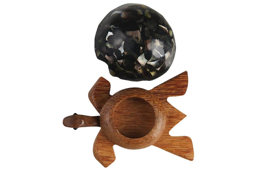 Novità Home Turtle - Porta Tea Light Carapace In Madreperla E Resina Nera 50% di sconto per tempo limitato