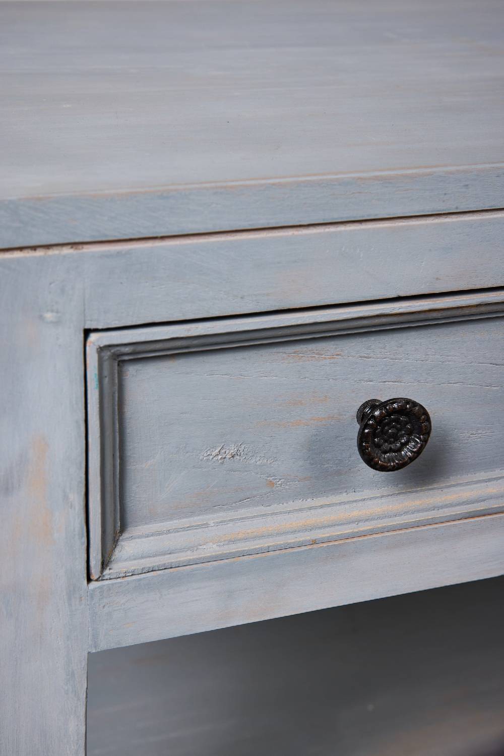 Novità Home Heloise - Mobiletto Comodino 2 Cassettini Grey Vintage Fino Al -60%