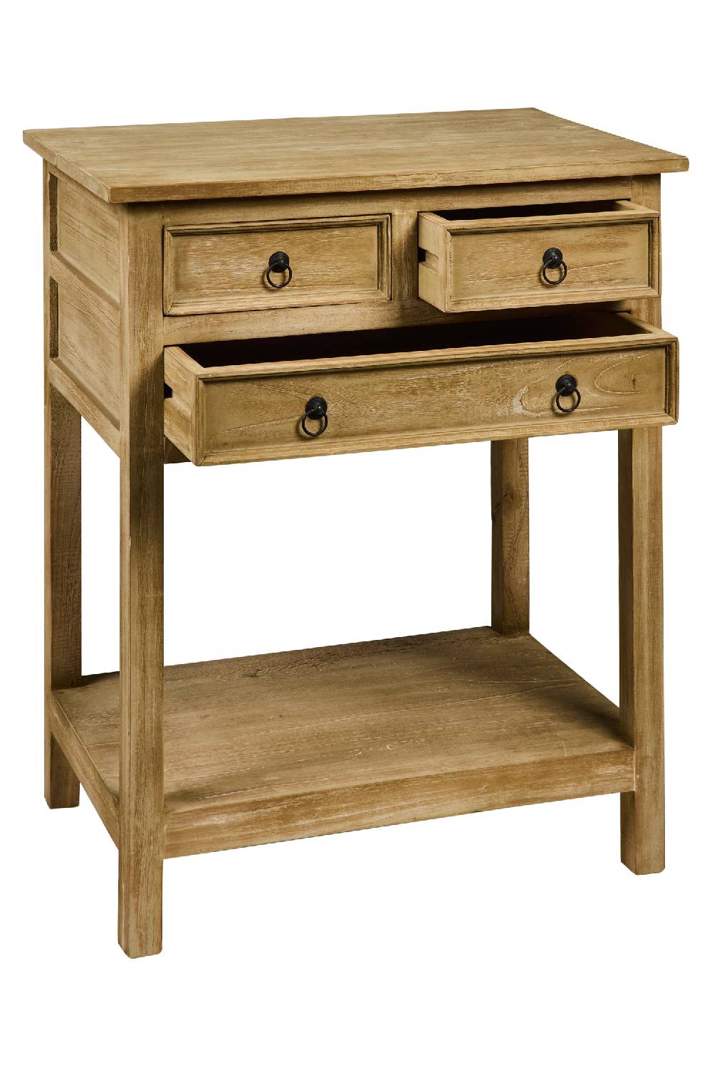 Novità Home Floriane - Mobiletto Comodino 4 Casetti Natural Vintage Sottocosto