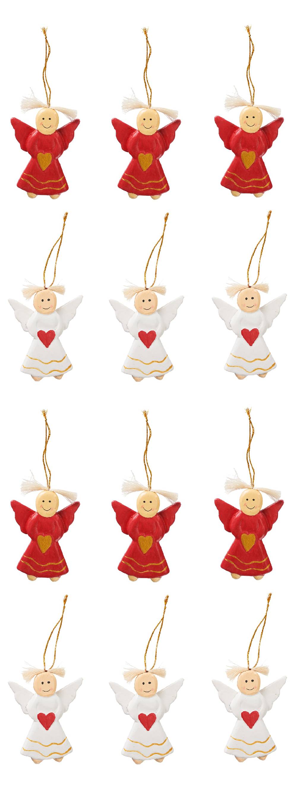 Novità Home Decorazioni angeli in piedi bianchi e rossi set 1/12 Fornitura limitata