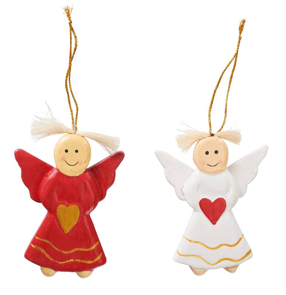 Novità Home Decorazioni angeli in piedi bianchi e rossi set 1/12 Fornitura limitata