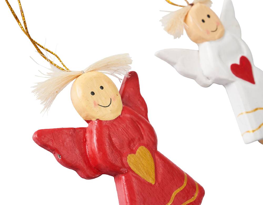 Novità Home Decorazioni angeli in piedi bianchi e rossi set 1/12 Fornitura limitata