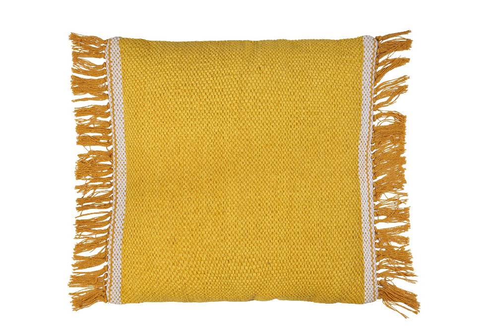 Novità Home Cuscino frange in cotone giallo- 45x45 Smaltimento dello stoccaggio
