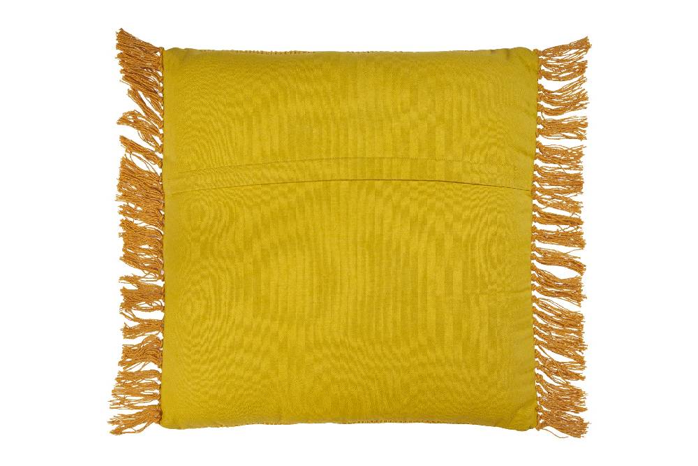 Novità Home Cuscino frange in cotone giallo- 45x45 Smaltimento dello stoccaggio