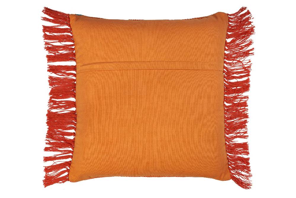 Novità Home Cuscino frange in cotone arancione - 45x45 Offerta migliore