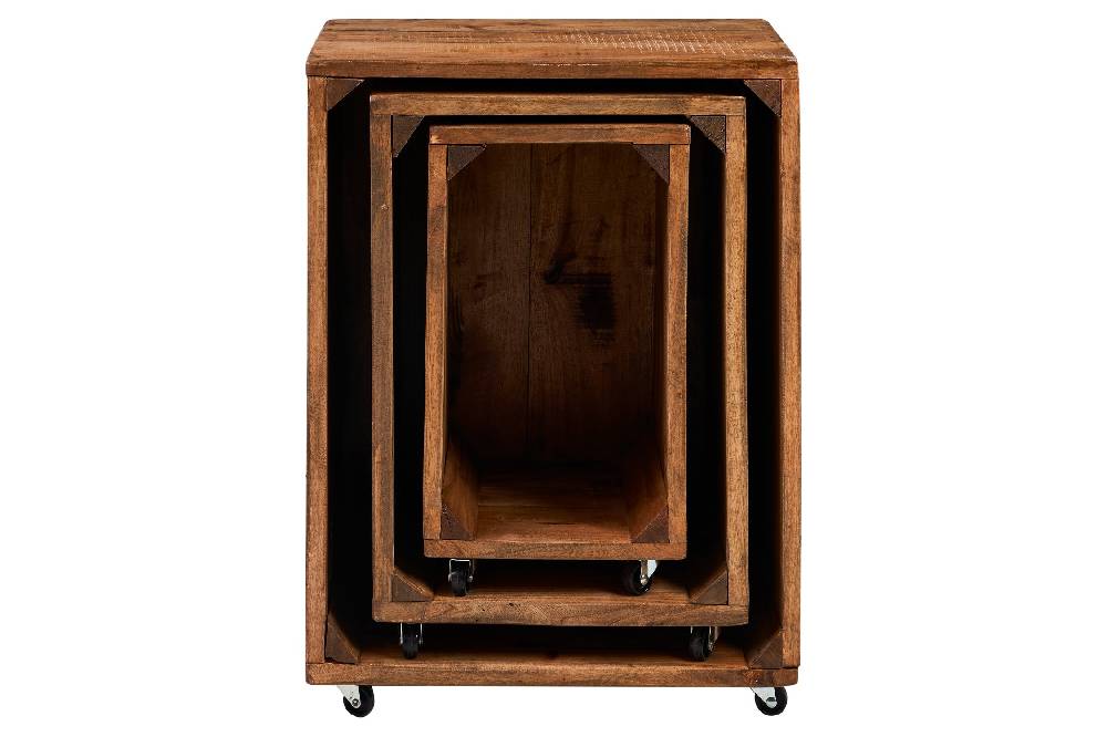 Novità Home Cordonnier - mobiletti aperti set 1/3 con ruote Fino al 65% di sconto