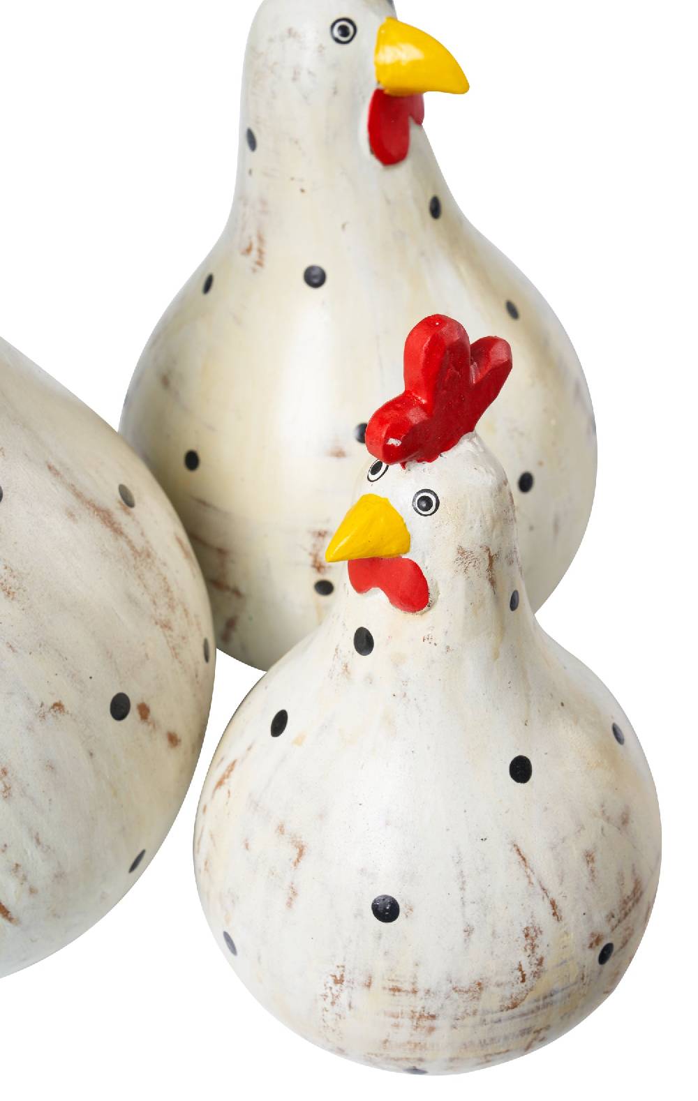 Novità Home Set 3 Galline in Albesia Nuovo