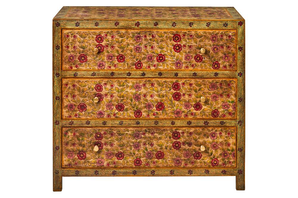 Novità Home Frida - Comò in Legno di Mango 3 Cassetti Spedizione Gratuita