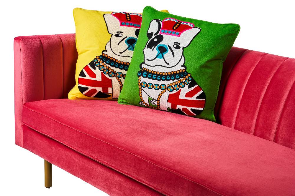 Novità Home Embroidery - cuscino yellow pop art royal dog Vendita Economica
