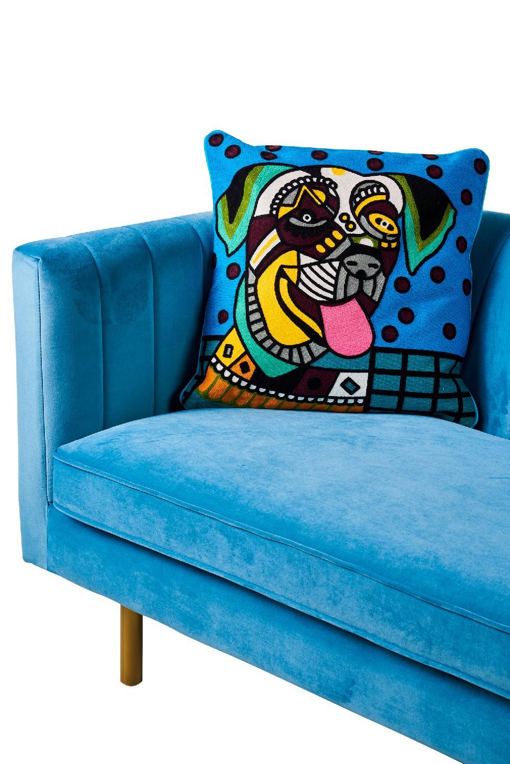 Novità Home Embroidery - cuscino pop art happy dog I Più Venduti