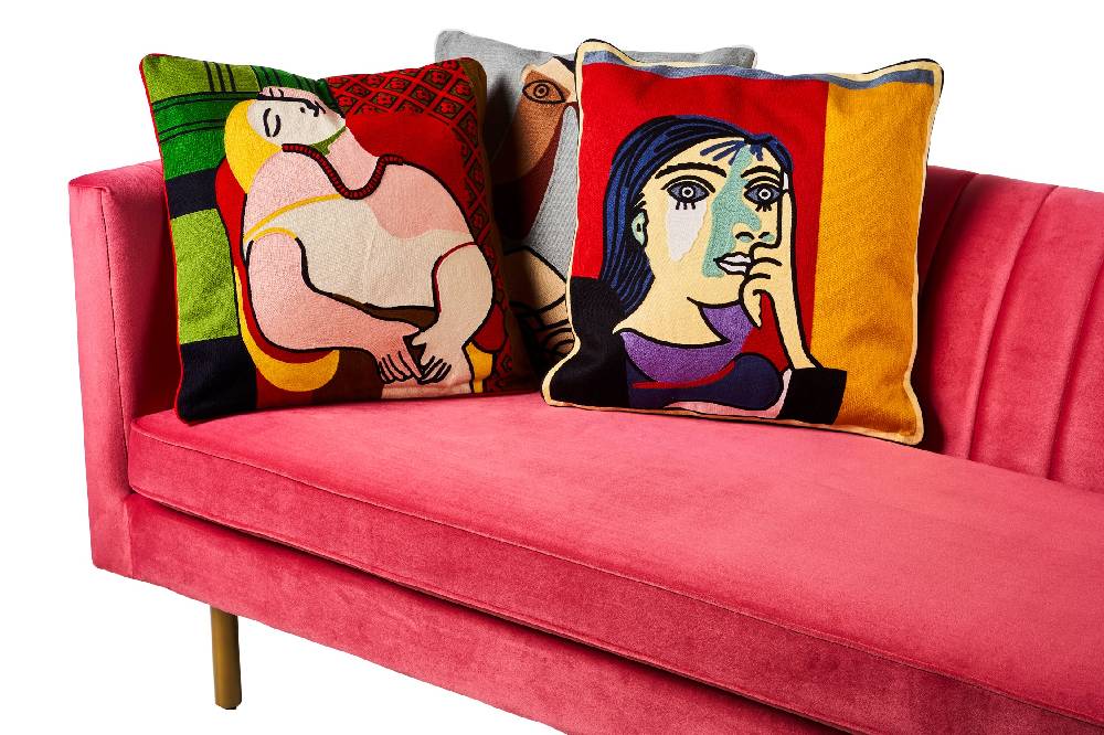 Novità Home Embroidery - cuscino modern art les doutes de la femme Negozio