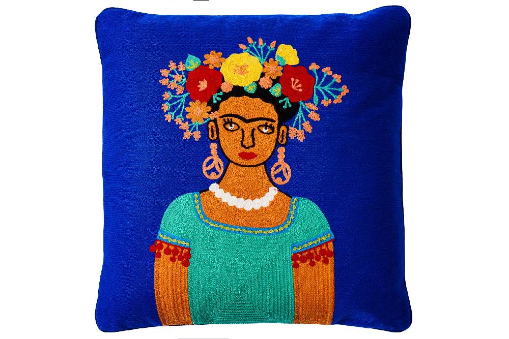 Novità Home Embroidery - cuscino lovers folk art mujer con sombrero de flore Spedizione gratuita