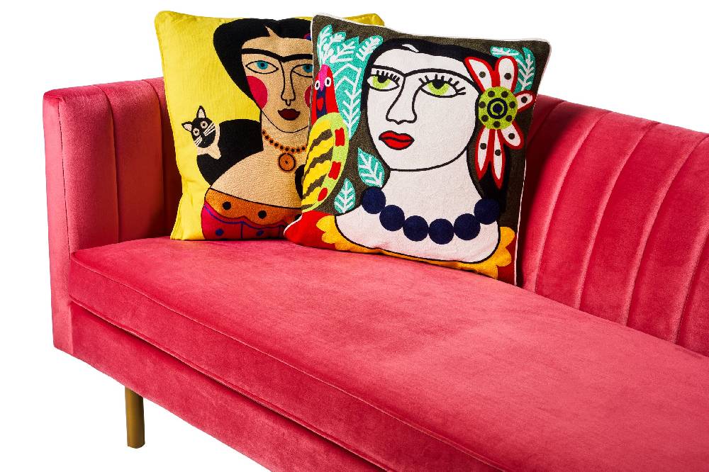 Novità Home Embroidery - cuscino lovers folk art femme avec perroquet Sconto di tempo limitato